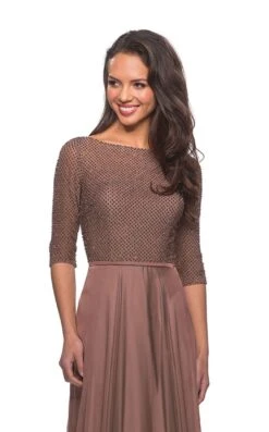 La Femme 25011 Dress -Clothing Shop 25011 Cocoa F2