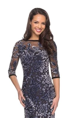 La Femme 25521 Dress 6 La Femme 25521 Dress -Clothing Shop 25521 Gunmetal F