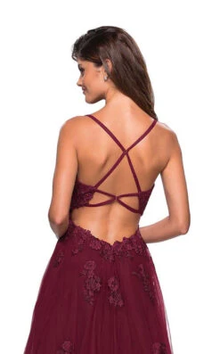 La Femme 27441 Dress -Clothing Shop 27441 Burgundy B