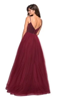 La Femme 27485 Dress -Clothing Shop 27485 Burgundy B