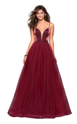 La Femme 27485 Dress -Clothing Shop 27485 Burgundy F
