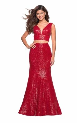 La Femme 27590 Dress -Clothing Shop 27590 Red F
