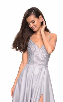 La Femme 27634 Dress -Clothing Shop 27634 Silver F2 1