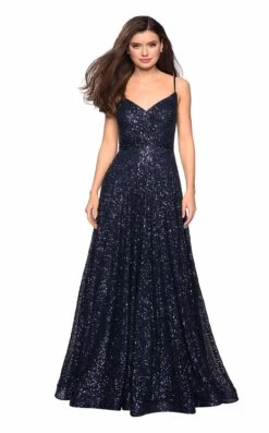 La Femme 27747 Dress 16 La Femme 27747 Dress -Clothing Shop 27747 Navy F2