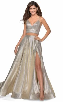 La Femme 28618 Dress -Clothing Shop 28618 LightGold F2