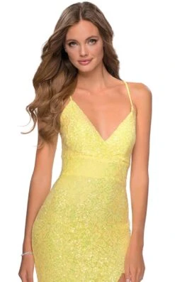 La Femme 28632 Dress 15 La Femme 28632 Dress -Clothing Shop 28632 Yellow F zoom