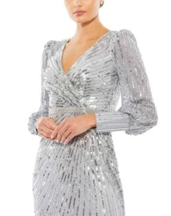 Mac Duggal 5501 Dress -Clothing Shop 5501 Silver CL