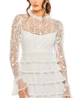 Mac Duggal 8003 Dress -Clothing Shop 8003 Pearl CL