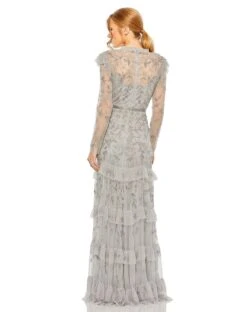 Mac Duggal 9237 Dress -Clothing Shop 9237 Platinum BK