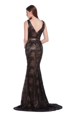 Jadore J14049 Dress 11 Jadore J14049 Dress -Clothing Shop J14049 BlackNude back 1
