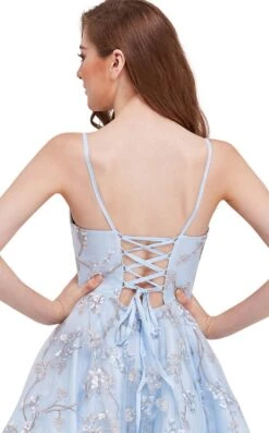 Jadore J16081 Dress -Clothing Shop J16081 Blue back zoom 244684