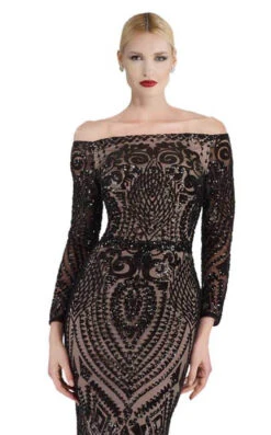 Janique JA3017 Dress 12 Janique JA3017 Dress -Clothing Shop JA3017 BlackNude