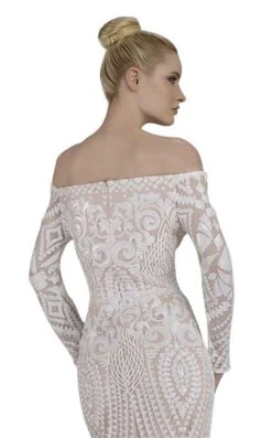 Janique JA3017 Dress 15 Janique JA3017 Dress -Clothing Shop JA3017 WHITE Back 794146