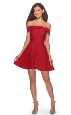 La Femme 28122 Dress -Clothing Shop la femme 28122 red 1