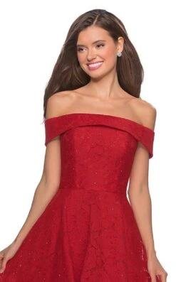 La Femme 28122 Dress -Clothing Shop la femme 28122 red 1 zoom