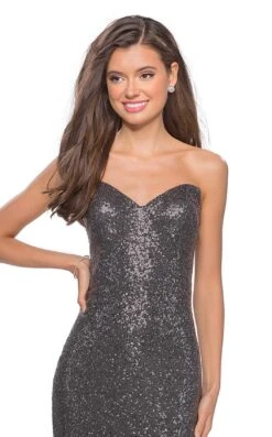 La Femme 28229 Dress 12 La Femme 28229 Dress -Clothing Shop la femme 28229 gunmetal 1 zoom