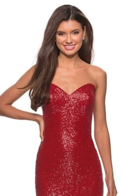 La Femme 28229 Dress 13 La Femme 28229 Dress -Clothing Shop la femme 28229 red 1 zoom