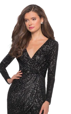La Femme 28316 Dress -Clothing Shop la femme 28316 black 1 zoom
