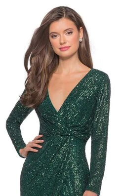 La Femme 28316 Dress -Clothing Shop la femme 28316 emerald 1 zoom