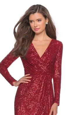 La Femme 28316 Dress -Clothing Shop la femme 28316 red 1 zoom