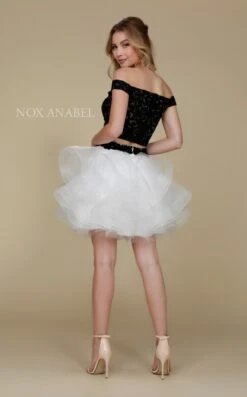 Nox Anabel A613 Dress -Clothing Shop nox a613 whiteblack 022