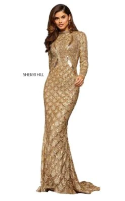 Sherri Hill 52916 Dress -Clothing Shop sherrihill 52916 gold dress 2