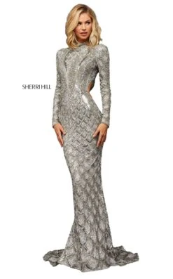 Sherri Hill 52916 Dress -Clothing Shop sherrihill 52916 silver dress 1