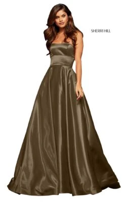 Sherri Hill 52924 Dress -Clothing Shop sherrihill 52924 Mocha dress 1