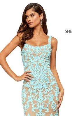 Sherri Hill 52925 Dress 37 Sherri Hill 52925 Dress -Clothing Shop sherrihill 52925 Nude Aqua dress 4